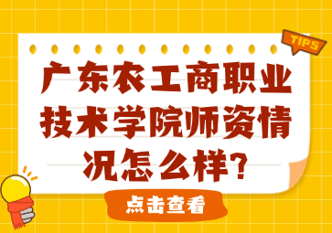 广东农工商职业技术学院师资情况怎么样?