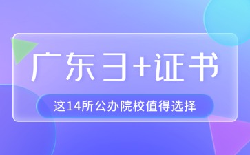 2025年广东3+证书这14所公办院校值得选择