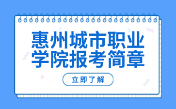 惠州城市职业学院报考简章