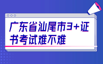 广东省汕尾市3+证书考试难不难