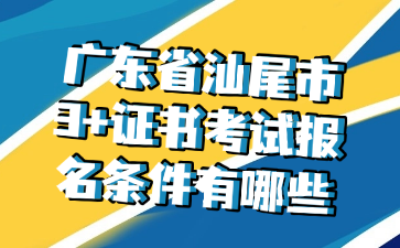 广东省汕尾市3+证书考试报名条件有哪些