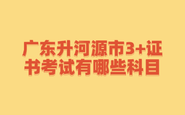 广东升河源市3+证书考试有哪些科目