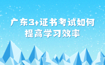 广东3+证书考试如何提高学习效率