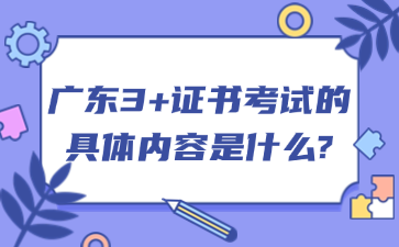 广东3+证书考试的具体内容是什么?