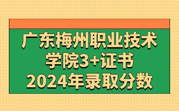 2024年广东梅州职业技术学院3+证书(高职高考)录取分数线