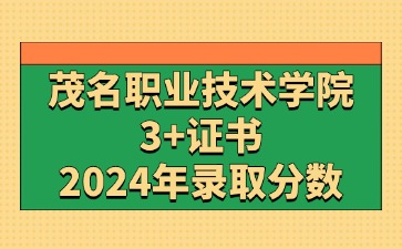 2024年茂名职业技术学院3+证书(高职高考)录取分数线