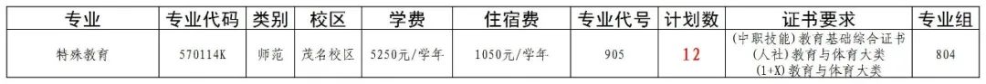 广东茂名幼儿师范专科学校2025年3+证书804组