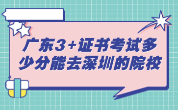 广东3+证书考试多少分能去深圳的院校