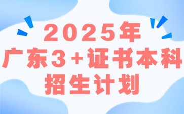 2025年广东3+证书本科招生计划