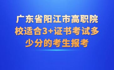 广东省阳江市高职院校适合3+证书考试多少分的考生报考