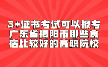 3+证书考试可以报考广东省揭阳市哪些食宿比较好的高职院校