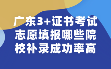 广东3+证书考试志愿填报哪些院校补录成功率高